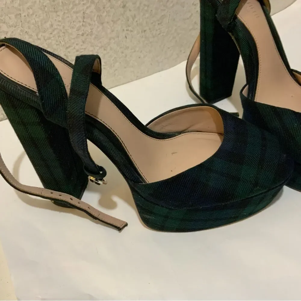 Antonio Melanix Born on Fifth Liv Tartan Plaid Closed Toe Platform Dress Pumps